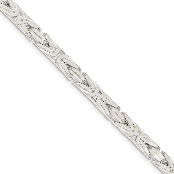 9" Sterling Silver 7.5mm Byzantine Chain Bracelet