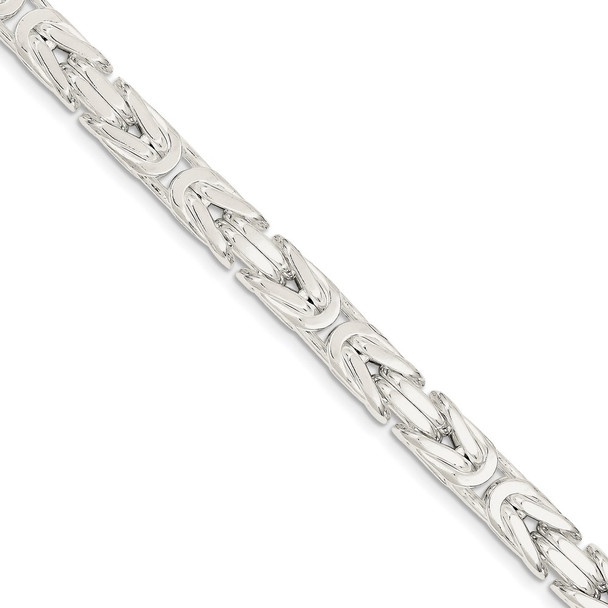 9" Sterling Silver 8.25mm Byzantine Chain Bracelet