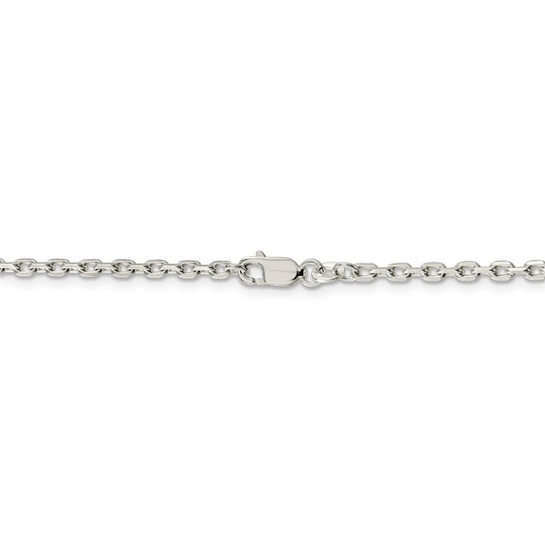 42" Sterling Silver 2.75mm Beveled Oval Cable Chain Necklace