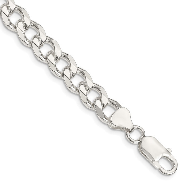 9" Sterling Silver 8mm Curb Chain Bracelet