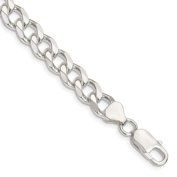 7" Sterling Silver 8mm Curb Chain Bracelet