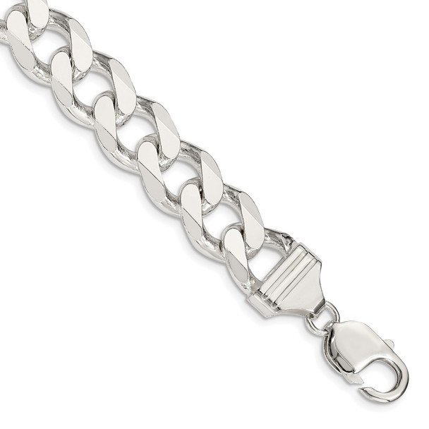 8" Sterling Silver 13mm Curb Chain Bracelet