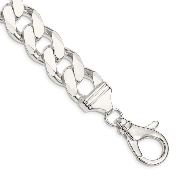 9" Sterling Silver 16.25mm Curb Chain Bracelet