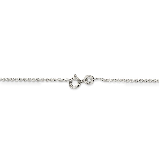 22" Sterling Silver 1mm Cable Chain Necklace with Spring Ring Clasp