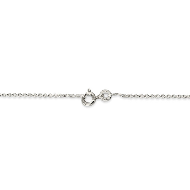 16" Rhodium-plated Sterling Silver 1mm Cable Chain Necklace