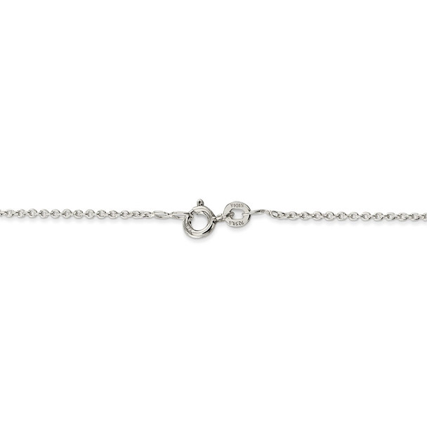 24" Rhodium-plated Sterling Silver 1mm Cable Chain Necklace