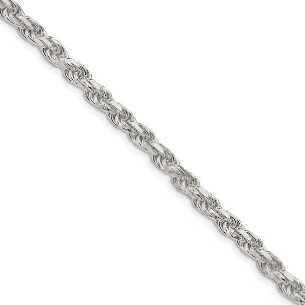10" Sterling Silver 5.75mm Diamond-cut Rope Chain Anklet