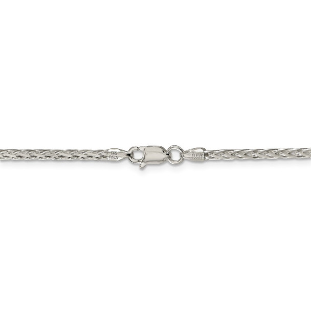 26" Sterling Silver 2.5mm Diamond-cut Spiga Chain Necklace
