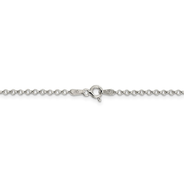 30" Sterling Silver 2mm Rolo Chain Necklace with Spring Ring Clasp