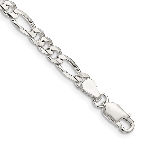 9" Sterling Silver 4.5mm Figaro Chain Bracelet