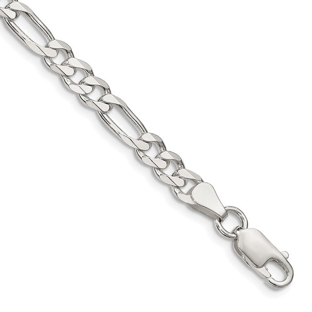 7" Sterling Silver 5.5mm Figaro Chain Bracelet