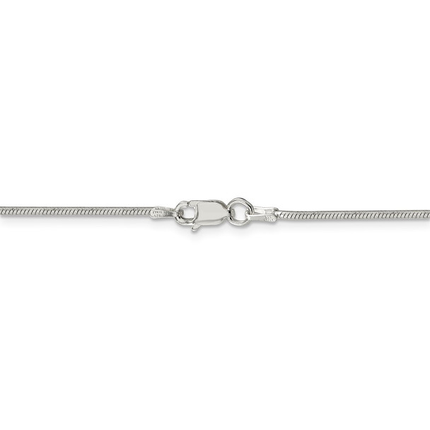22" Sterling Silver 1.25mm Octagonal Snake Chain Necklace