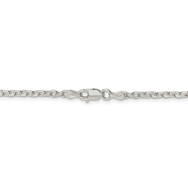 26" Sterling Silver 2.75mm Diamond-cut Forzantina Cable Chain Necklace