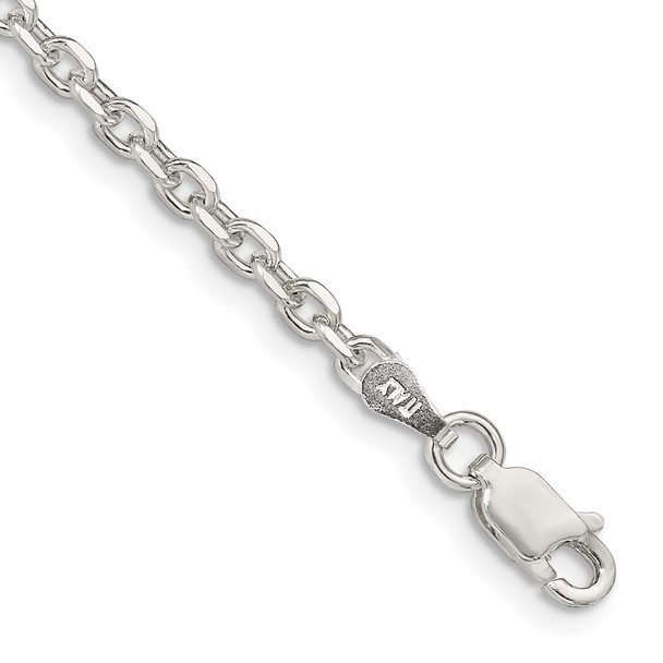 8" Sterling Silver 2.75mm Diamond-cut Forzantina Cable Chain Bracelet