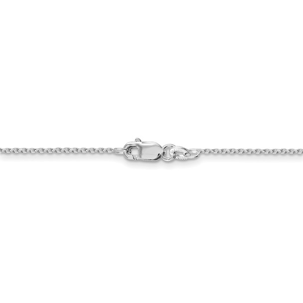 20" Rhodium-plated Sterling Silver 1.25mm Diamond-cut Forzantina Cable Chain Necklace