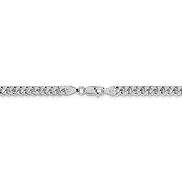 26" Sterling Silver 5mm Domed w/ Side Diamond-cut Curb Chain Necklace