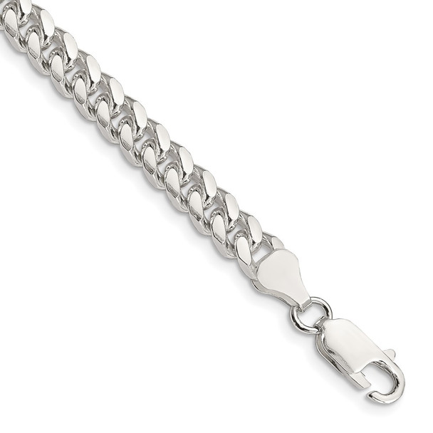9" Sterling Silver 6mm Domed w/ Side Diamond-cut Curb Chain Bracelet