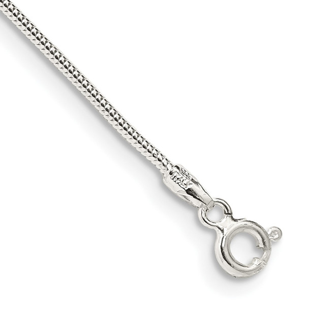 9" Sterling Silver 1.2mm Round Snake Chain Anklet