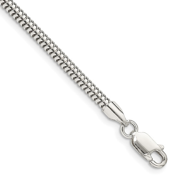 7" Sterling Silver 3mm Round Snake Chain Bracelet