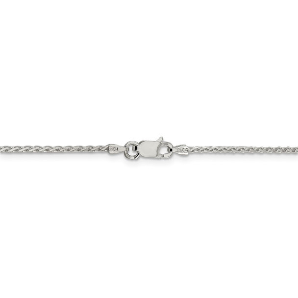 22" Sterling Silver 1.5mm Diamond-cut Round Spiga Chain Necklace
