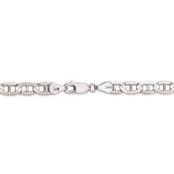 20" 14k White Gold 5.25mm Concave Anchor Chain Necklace