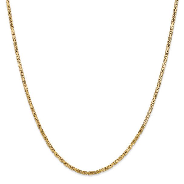 22" 14k Yellow Gold 2mm Byzantine Chain Necklace