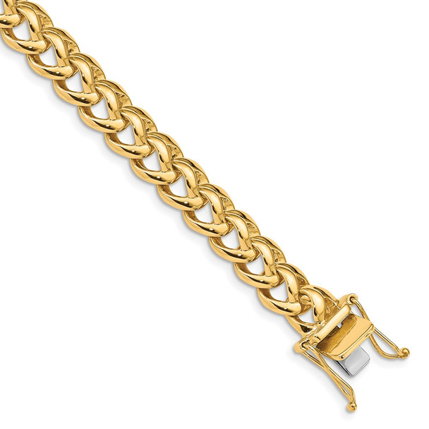 8" 14k Yellow Gold 8.6mm Hand-polished Fancy Link Bracelet