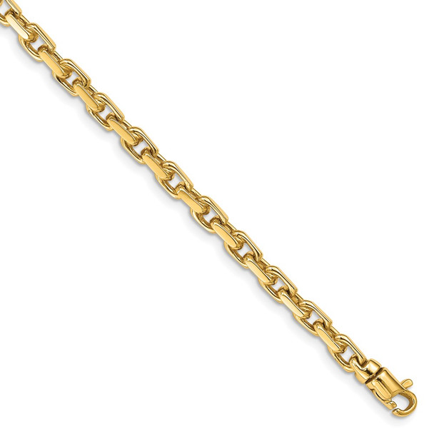 8" 14k Yellow Gold 4.2mm Hand-polished Fancy Link Bracelet
