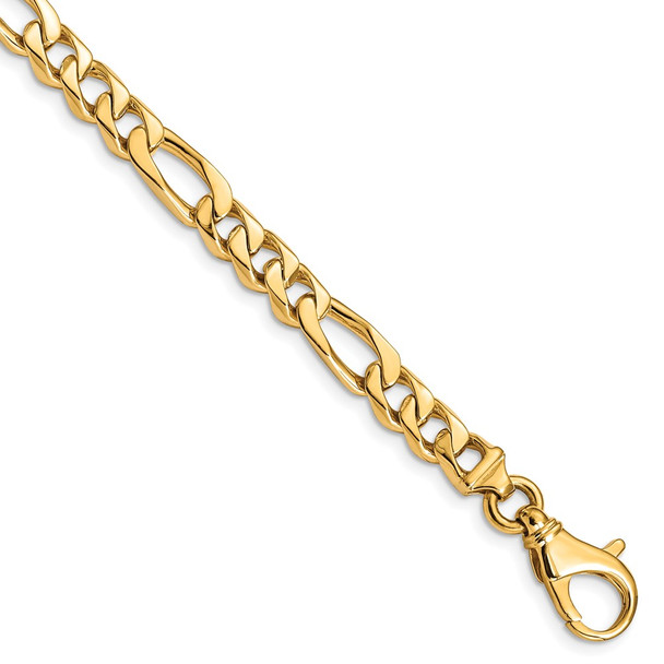 8" 14k Yellow Gold 6.5mm Hand-polished Fancy Link Bracelet