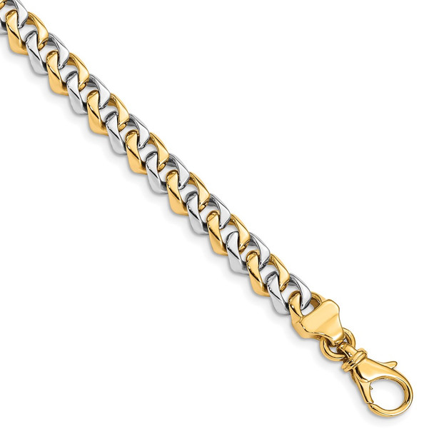 8" 14k Two-tone Gold 6.85mm Polished Fancy Link Bracelet
