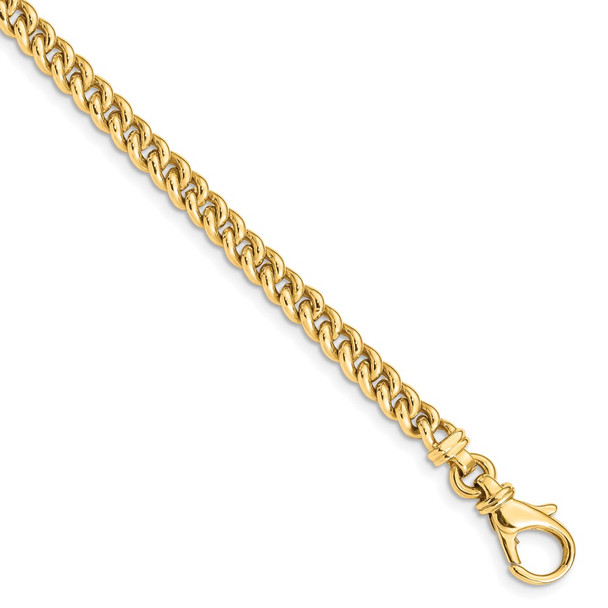 7" 14k Yellow Gold 4.5mm Polished Fancy Link Bracelet