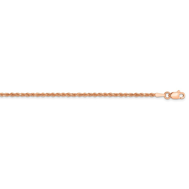 16" 14k Rose Gold 1.75mm Diamond-cut Rope with Lobster Clasp Chain Necklace