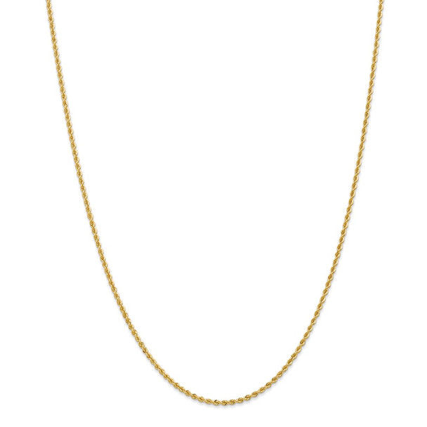28" 14k Yellow Gold 2mm Regular Rope Chain Necklace