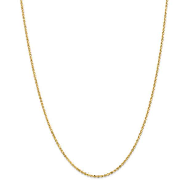 36" 14k Yellow Gold 2mm Regular Rope Chain Necklace