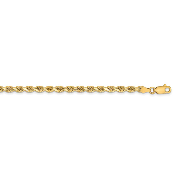 18" 14k Yellow Gold 3.25mm Diamond-cut Rope with Lobster Clasp Chain Necklace