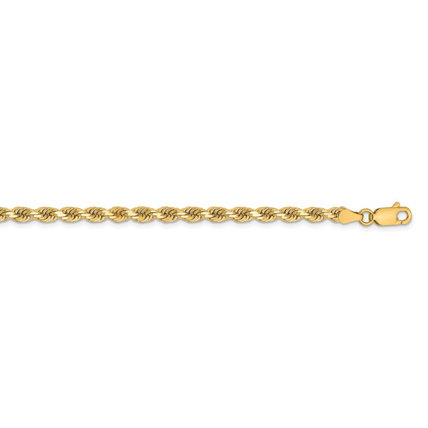 28" 14k Yellow Gold 3.25mm Diamond-cut Rope with Lobster Clasp Chain Necklace