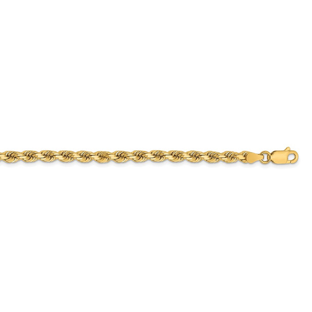 16" 14k Yellow Gold 3.75mm Diamond-cut Rope with Lobster Clasp Chain Necklace