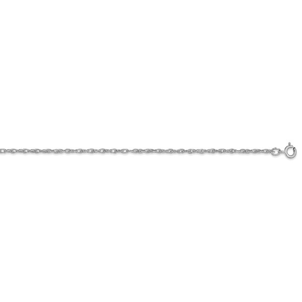 18" 14k White Gold 1.35mm Carded Cable Rope Chain Necklace