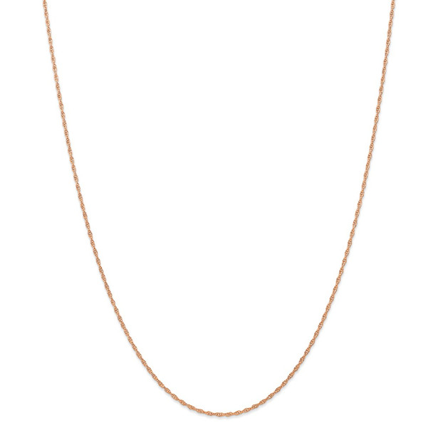 16" 14k Rose Gold 1.15mm Baby Rope Chain Necklace