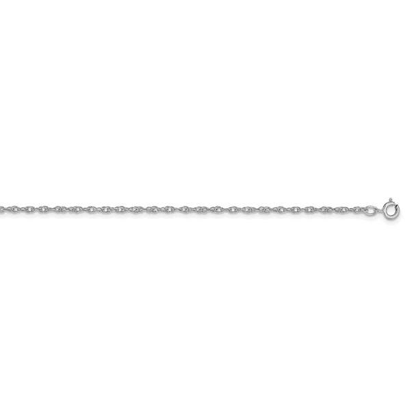 22" 14k White Gold 1.15mm Carded Cable Rope Chain Necklace