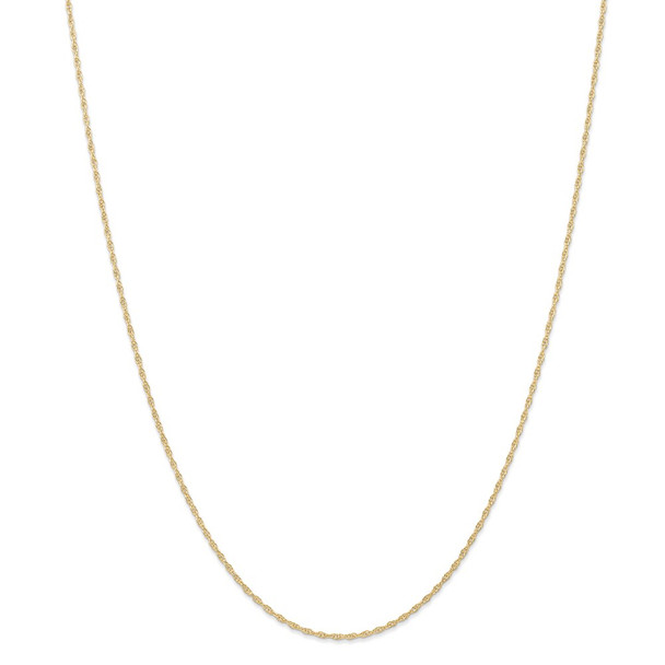 22" 14k Yellow Gold 1.15mm Carded Cable Rope Chain Necklace
