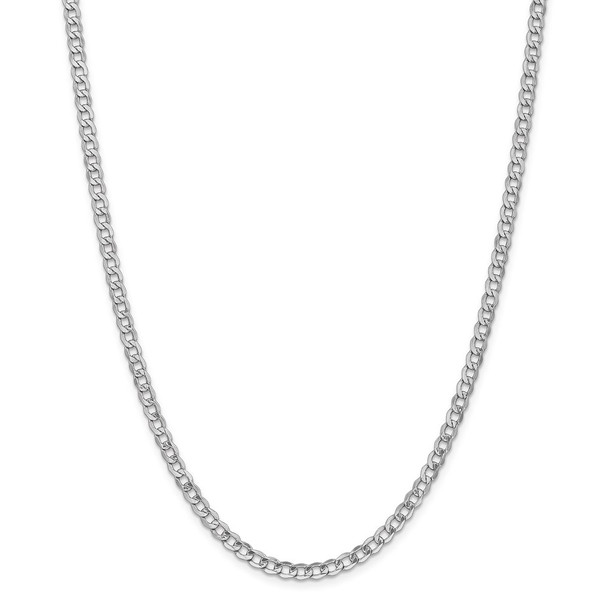 22" 14k White Gold 4.3mm Semi-Solid Curb Chain Necklace