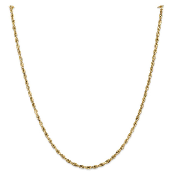 9" 14k Yellow Goldy 2.8mm Semi-Solid Rope Chain Anklet
