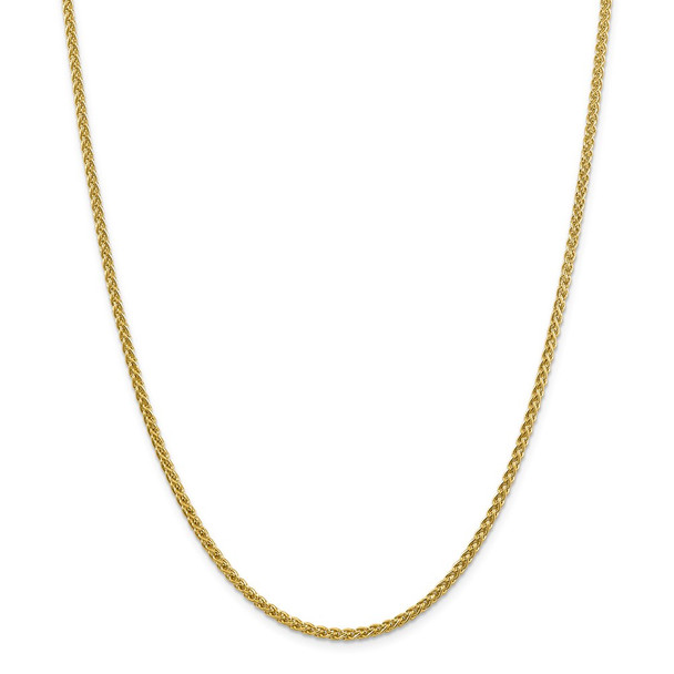 22" 14k Yellow Gold 2.75mm Semi-solid Wheat Chain Necklace