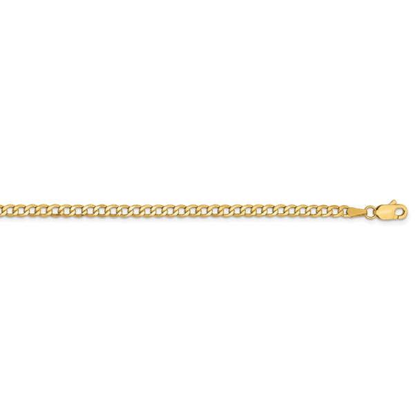 20" 14k Yellow Gold 2.85mm Semi-Solid Curb Chain Necklace