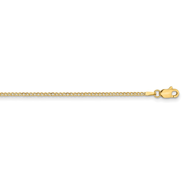24" 14k Yellow Gold 1.85mm Semi-Solid Curb Chain Necklace