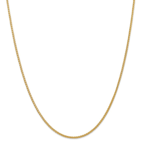 22" 14k Yellow Gold 2mm Semi-Solid Wheat Chain Necklace