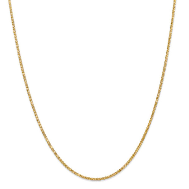 30" 14k Yellow Gold 2mm Semi-Solid Wheat Chain Necklace