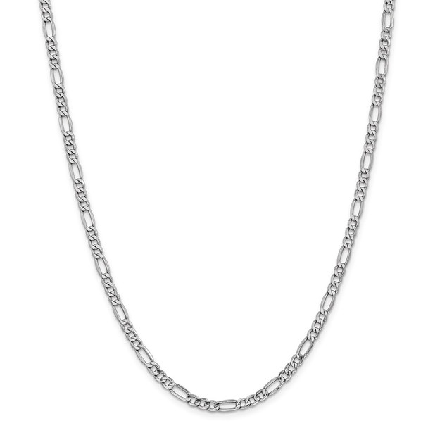 22" 14k White Gold 4.4mm Semi-Solid Figaro Chain Necklace