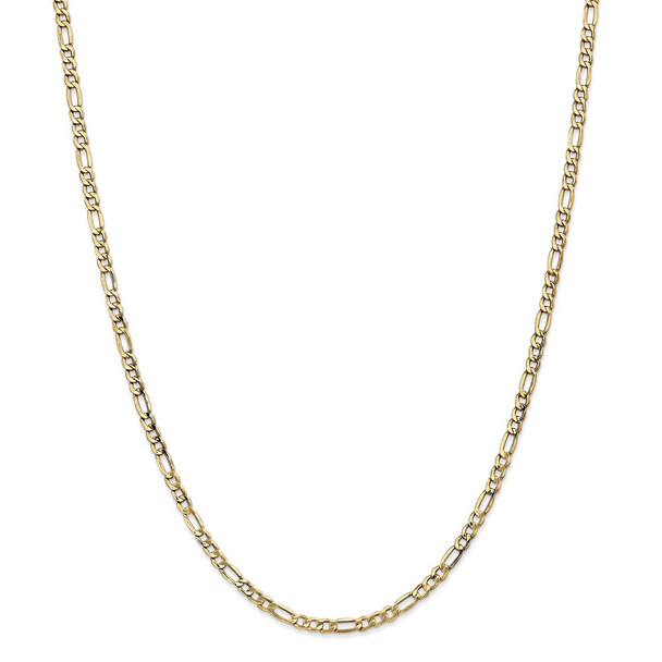 26" 14k Yellow Gold 3.5mm Semi-Solid Figaro Chain Necklace